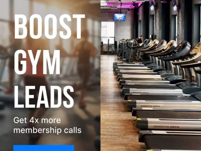 Modern gym interior with treadmills, promoting high-converting website strategies.