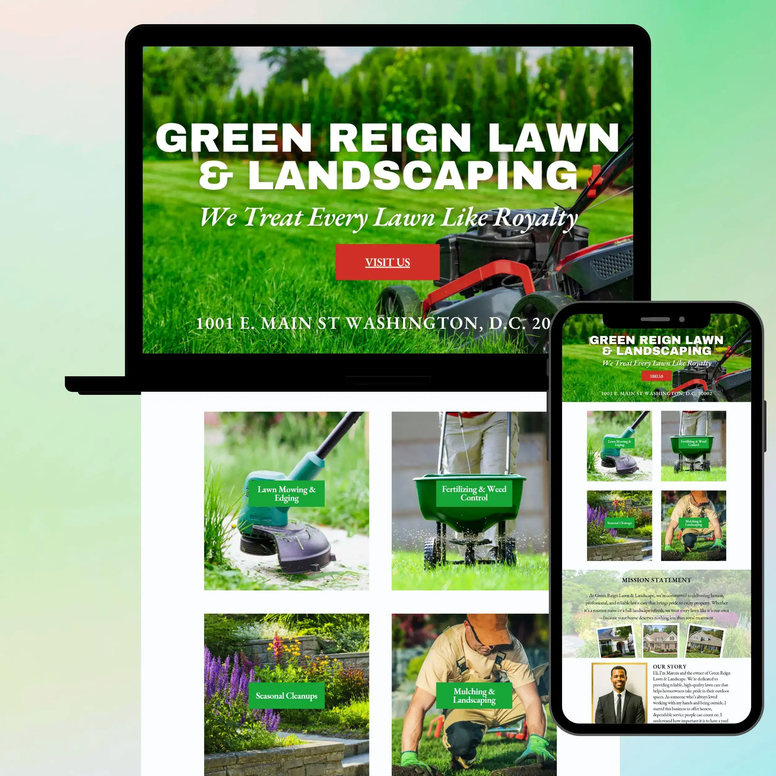 Landscaping & Lawn Care Web Design 2