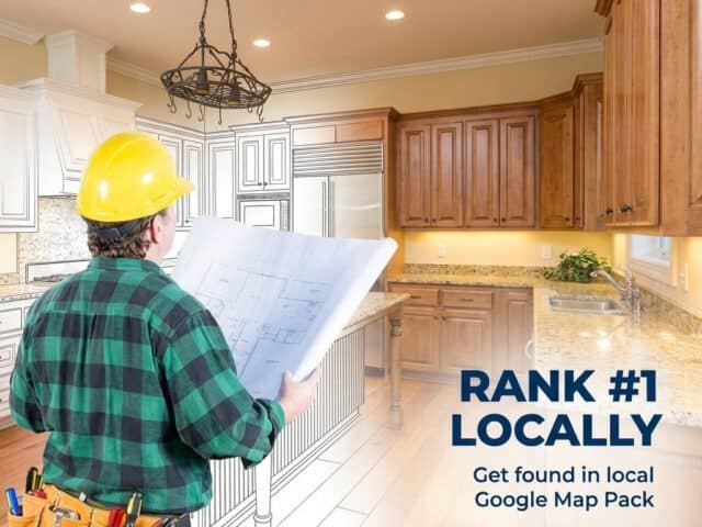 Kansas City kitchen remodeling contractor reviewing blueprints in a modern kitchen.