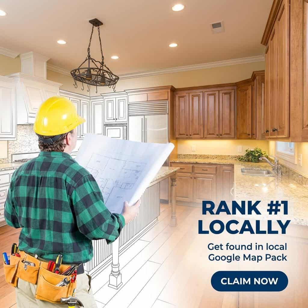 Kansas City kitchen remodeling contractor reviewing blueprints in a modern kitchen.