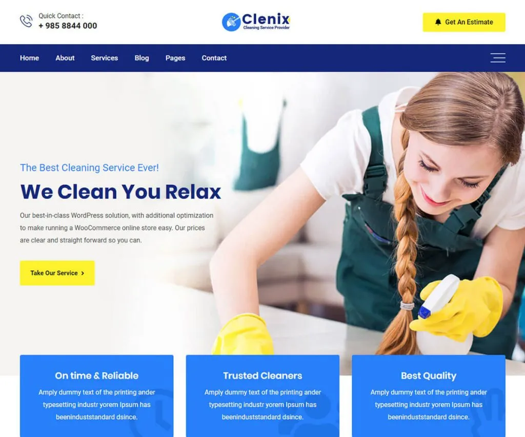 cleaning services web design