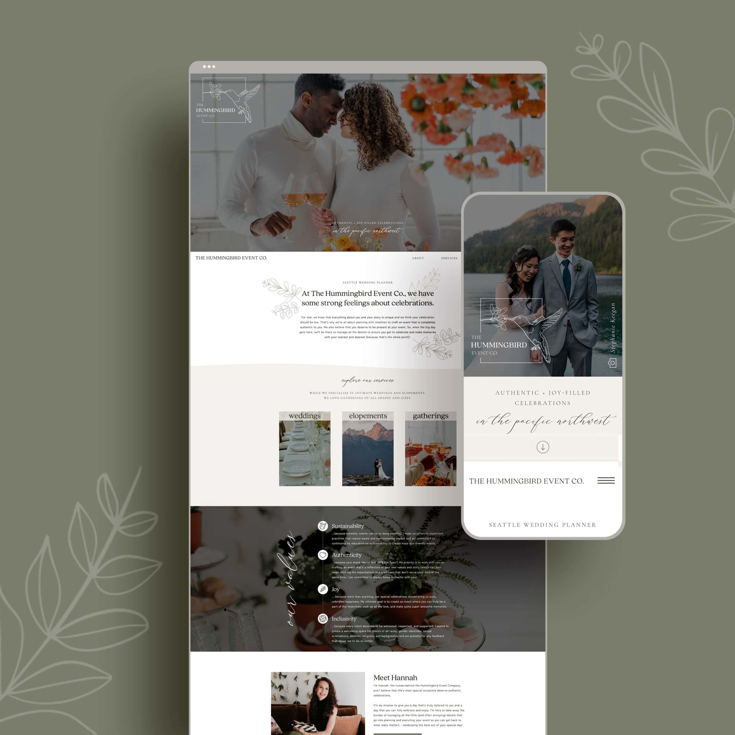 event and wedding planning web designs
