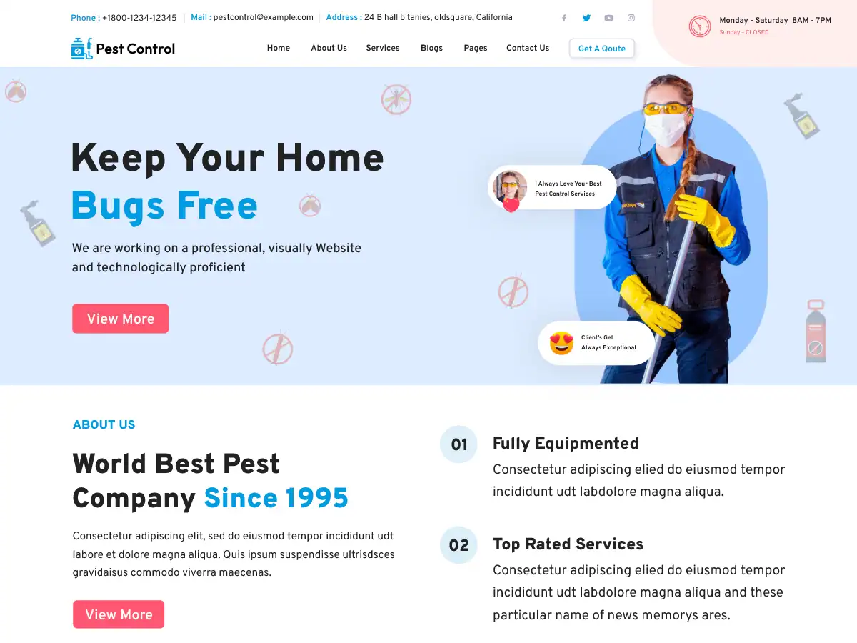pest control web design