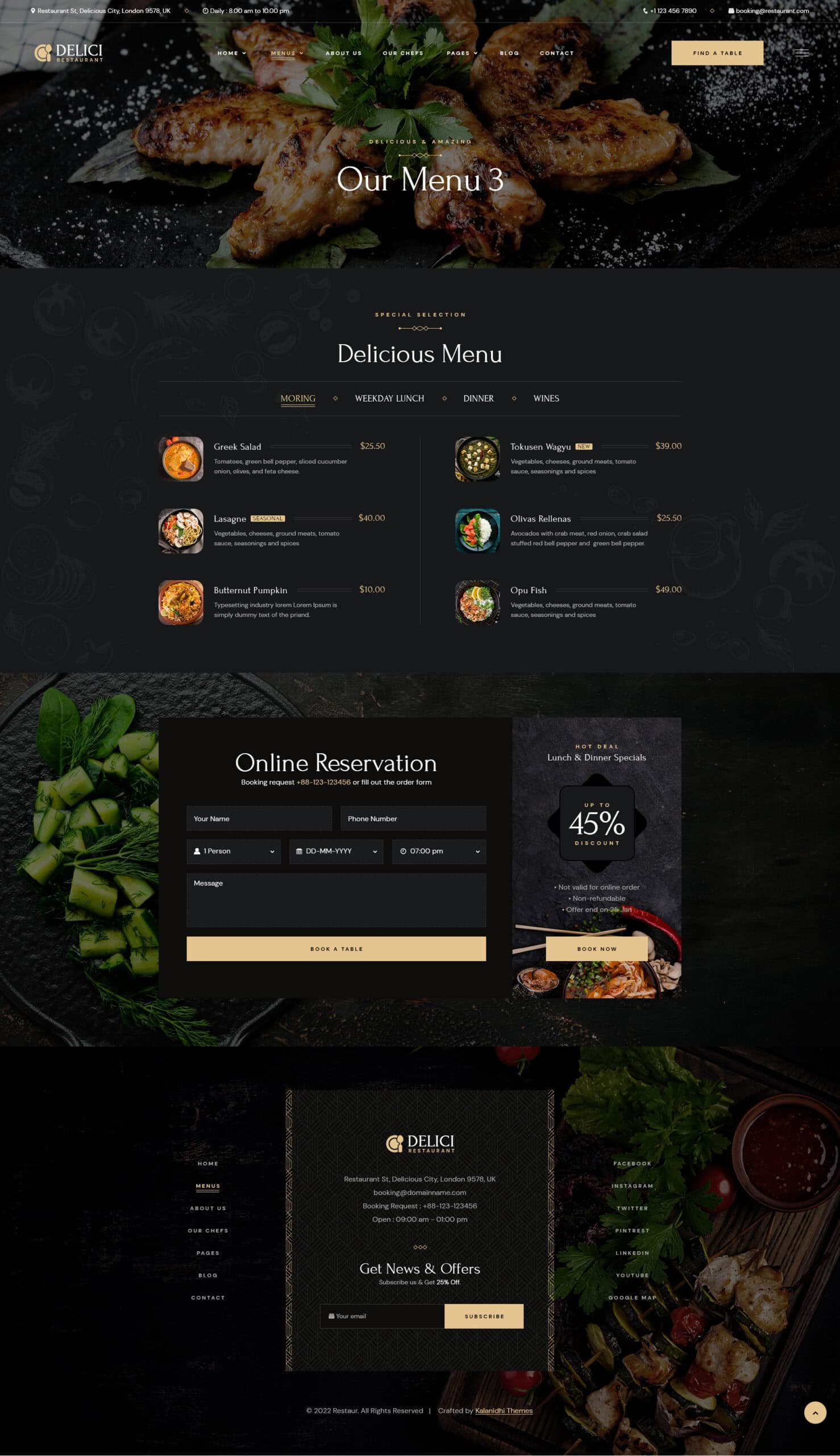Restaurants & Cafés web design & seo