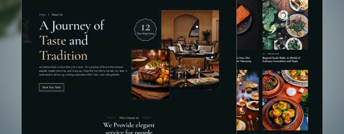 Modern web design showcasing Kansas City restaurants and cafés with appealing food images and user-f.