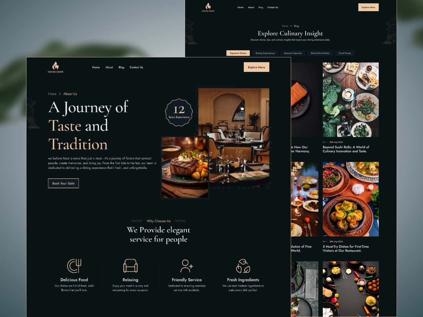 Modern web design showcasing Kansas City restaurants and cafés with appealing food images and user-f.