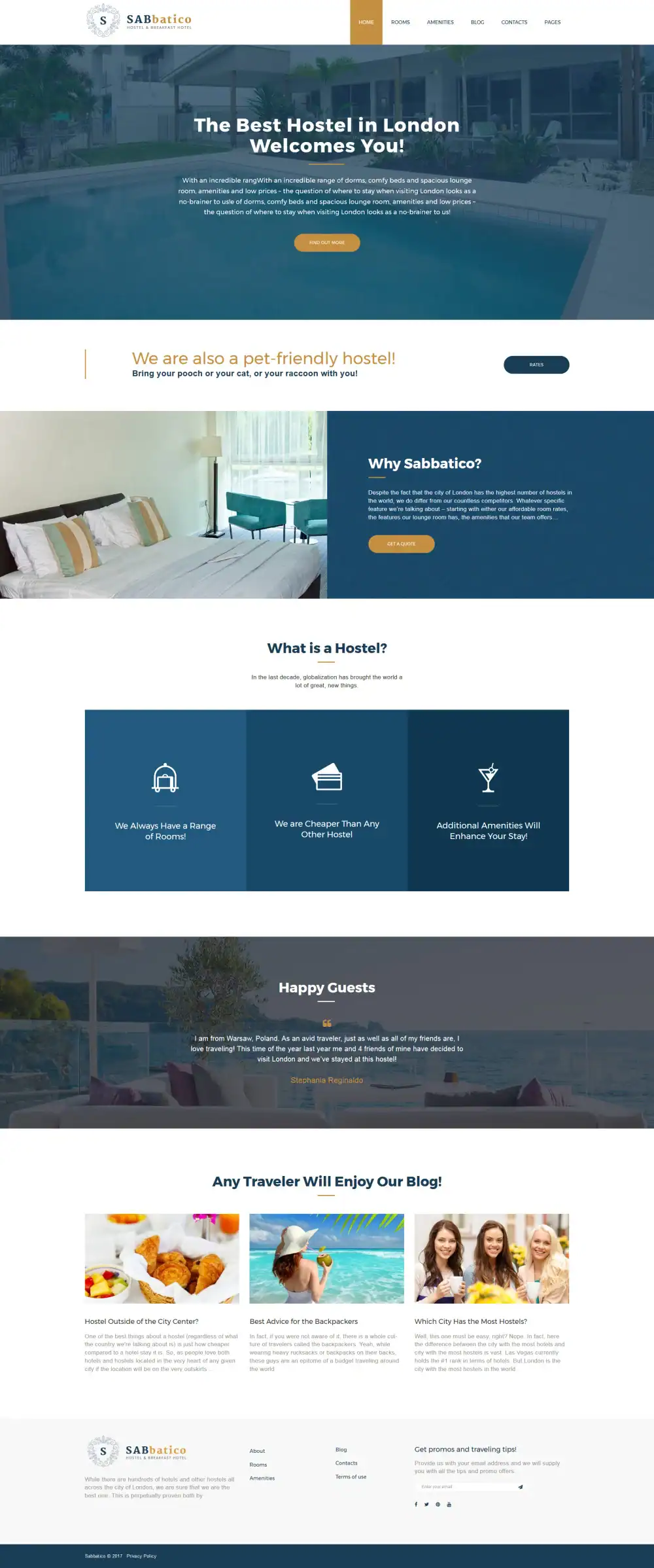 Modern web design for bed and breakfast inns in Kansas City.