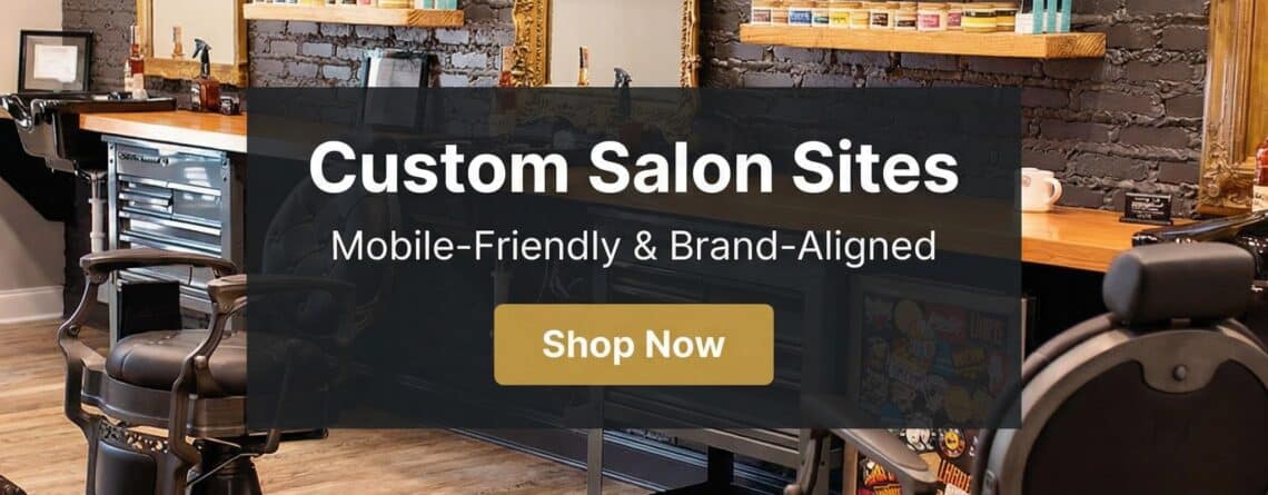 Modern hair salon interior with styling chairs, shelves, and mirrors in Kansas City.