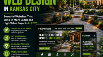 Landscaping web design in Kansas City for 2026, focusing on outdoor spaces and garden projects.